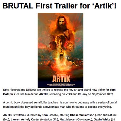 BRUTAL First Trailer for ‘Artik’!